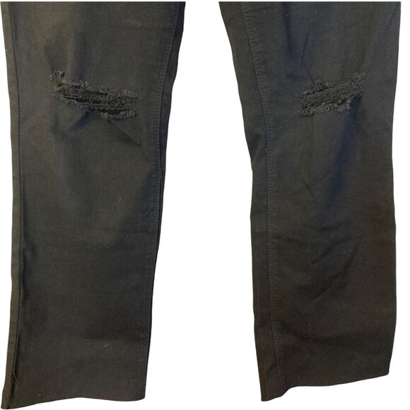 1822 Jeans Womens 29 Black Dark Wash Stretch Raw Hem Distressed - Picture 6 of 7